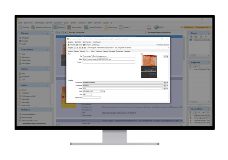 NOS Monographienverwaltung mit einfacher Buchcover Darstellung für erhöhten Wiedererkennungswert