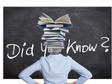 Person, deren Kopf aus Büchern gestaltet ist.